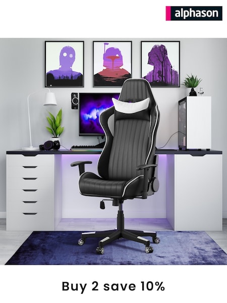 Alphason Black White Senna Office Chair (AU8854) | £265