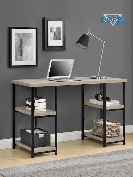 Dorel Home Grey Oak Elmwood Office Desk (AU8871) | £130