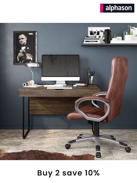 Alphason Brown Hampton Office Chair Leather (AU8877) | £205