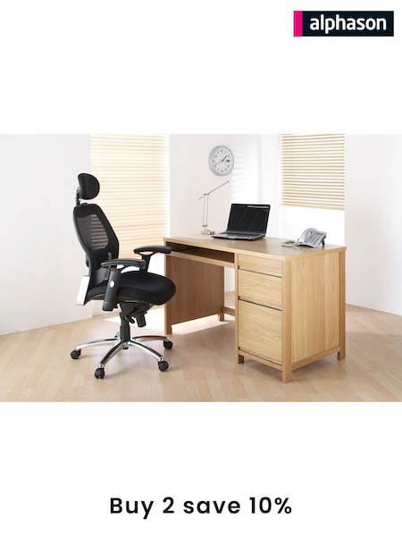 Alphason Black Portland Synchro Mesh Executive Office Chair (AU8878) | £300