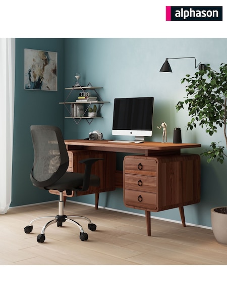 Alphason Wood Somerset Office Desk Java with Storage (AU8879) | £380