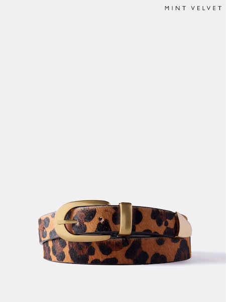 Mint Velvet Brown Textured Buckle Belt (AU8899) | £49