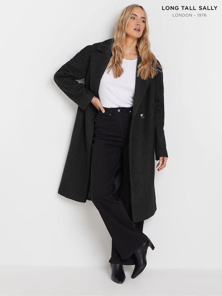 Long Tall Sally Black Wrap Coat (AU8993) | £74