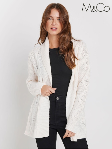 M&Co Cream Longline Cardigan (AU9097) | £39