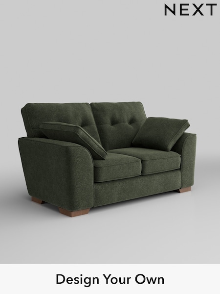 Boucle Chenille/Dark Moss Green Stamford Buttoned Back (AU9123) | £1,099