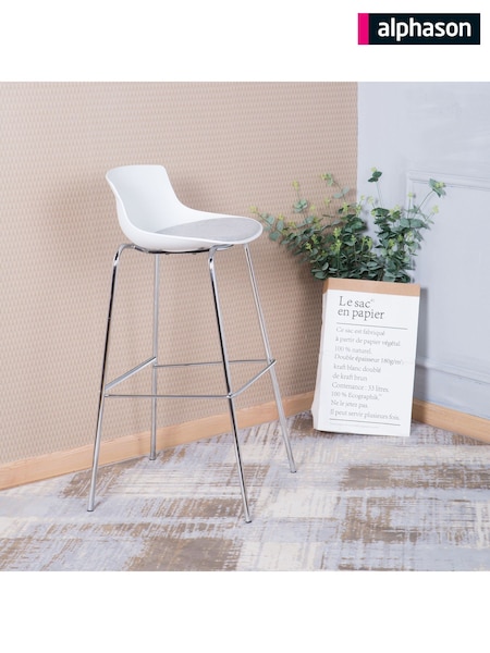 Alphason White Helena Bar Stool Stool (AU9147) | £120