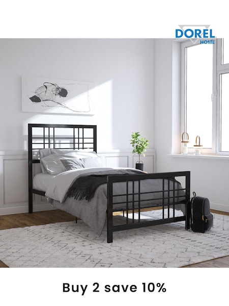 Dorel Home Black Burbank Metal Bed (AU9160) | £164 - £195
