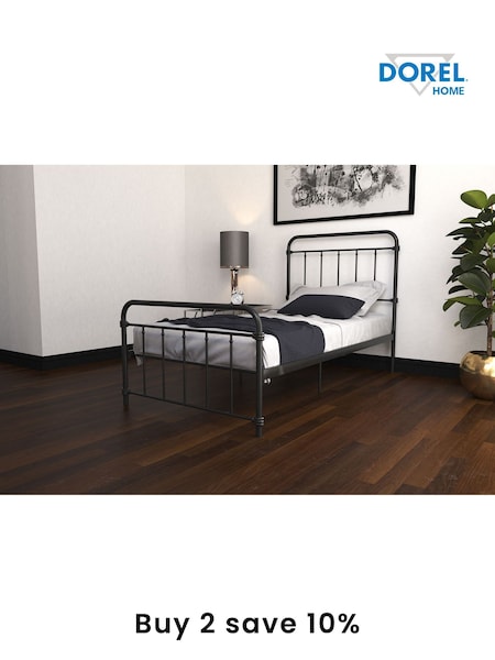 Dorel Home Black Wallace Metal Bed (AU9162) | £166 - £206