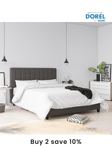 Dorel Home Grey Emily Upholstered Bed (AU9167) | £345 - £455