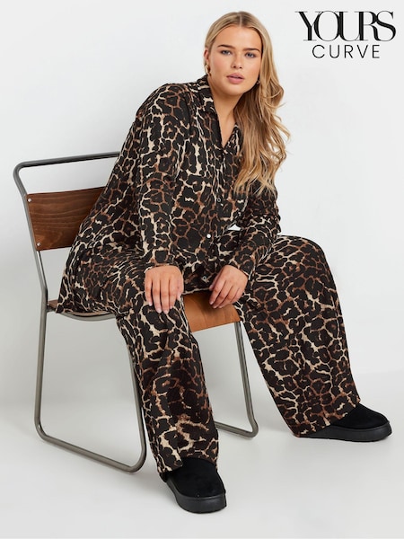 Yours Curve Brown Leopard Shirt (AU9373) | £29