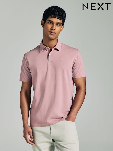 Navy/Grey/Pink Regular Fit Short Sleeve Jersey Polo Shirts 3 Pack (AU9426) | £40