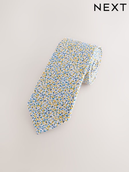 Scattered Leaves 100% Cotton Printed Tie (AU9456) | £35