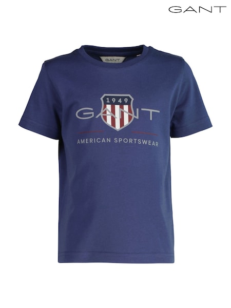 GANT Dark Navy Shield Short Sleeve T-Shirt (AU9465) | £25