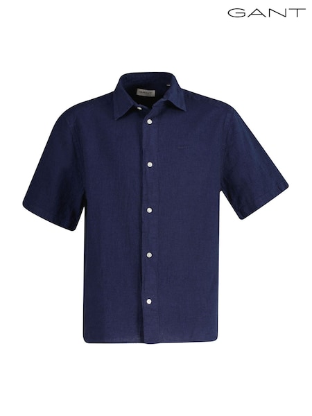 GANT Navy Boys Linen Blend Shirt (AU9497) | £60
