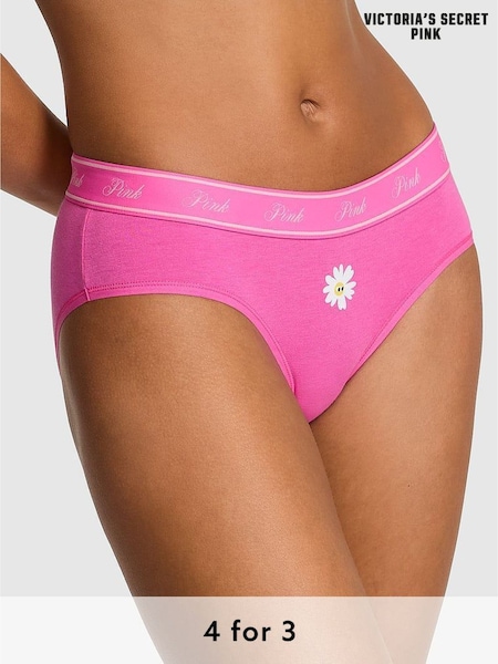 Victoria's Secret PINK Pink Gossip Hipster Cotton Logo Knickers (AU9512) | £9