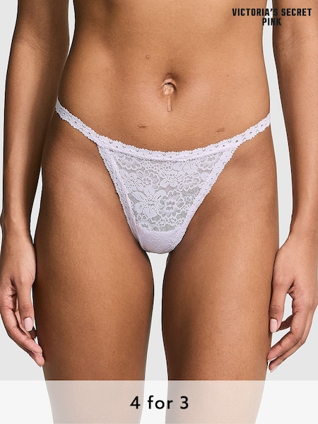 Victoria's Secret PINK Purple Whisper G String Floral Lace Knickers (AU9533) | £9