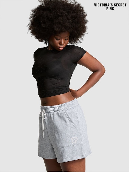 Victoria's Secret PINK Grey Heather Fleece Shorts (AU9770) | £29