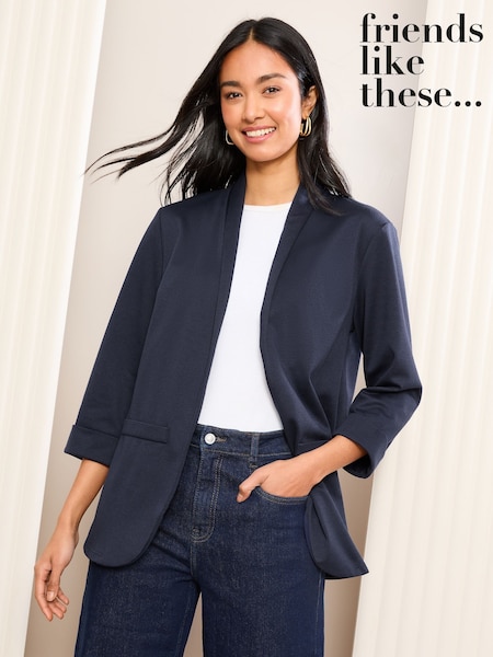 Friends Like These Navy Edge to Edge Ponte Tailored  Blazer (AU9813) | £35