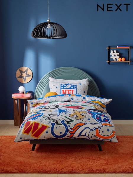 Grey NFL Duvet Cover and Pillowcase Set (AU9845) | £28
