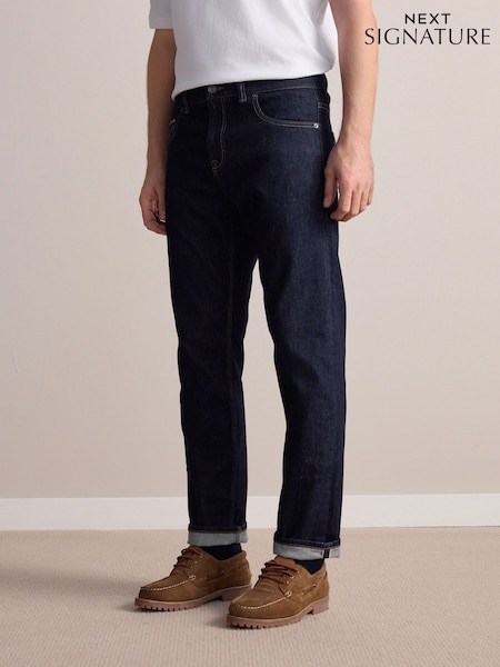 Blue Indigo Rinse Slim Fit Signature Selvedge Denim Jeans (AU9854) | £65