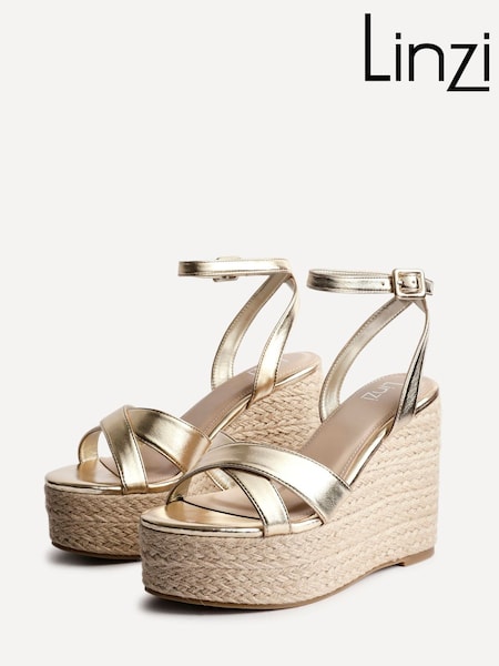 Linzi Gold Tahiti Cross-Over Front Wedges (AU9873) | £42