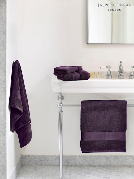 Jasper Conran London Purple Zero Twist Lightweight Soft Fast Drying 100% Cotton Towel (AU9897) | £16 - £40