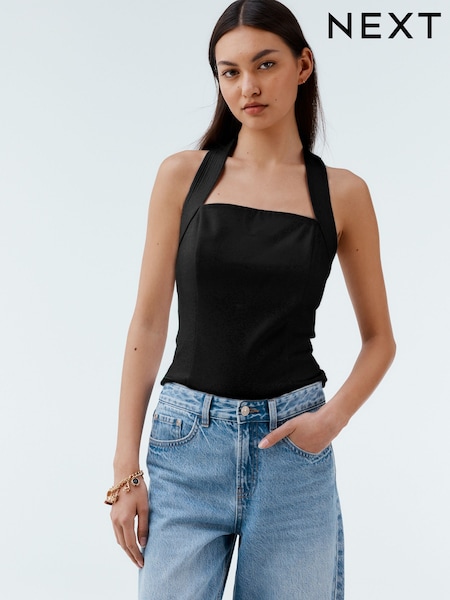 Black Halter Neck Top (AU9924) | £26