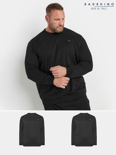BadRhino Big & Tall Black Sweatshirts 2 Pack (AU9993) | £49