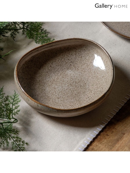 Gallery Home Set of 4 Oatmeal Speckle Glaze Pasta Bowls (AV0054) | £45