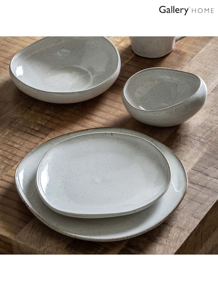 Gallery Home Dove Grey Set of 4 Pebble Glaze Dinner Plates (AV0056) | £45