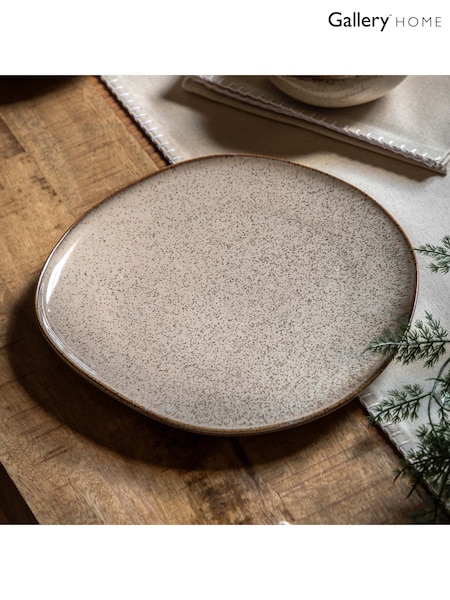 Gallery Home Set of 4 Oatmeal Speckle Glaze Dinner Plates (AV0059) | £45