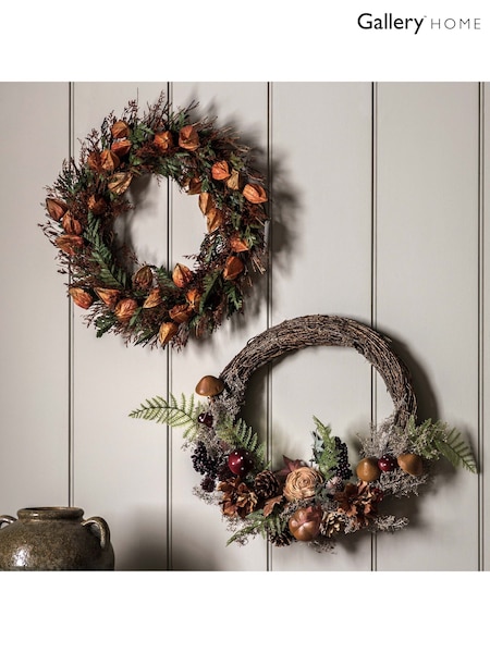Gallery Home Orange Dry Flower Wreath (AV0062) | £35
