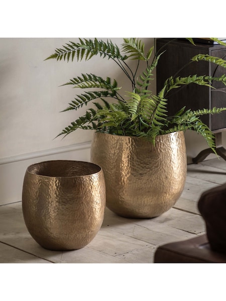 Gallery Home Set of 2 Bronze Aniya Metal Planters (AV0070) | £108