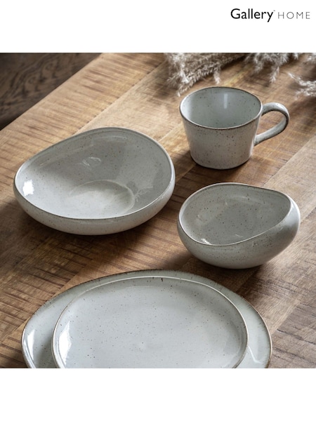 Gallery Home Set of 4 Dove Grey Pebble Glaze Pasta Bowls (AV0073) | £45