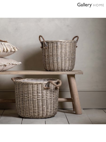 Gallery Home Set of 2 Natural Frankie Round Baskets (AV0075) | £45