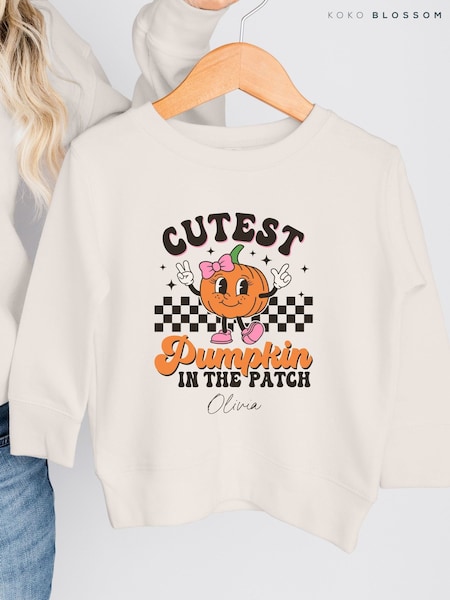 Koko Blossom Cream Cutest Halloween Pumpkin Patch Sweatshirt (AV0227) | £24