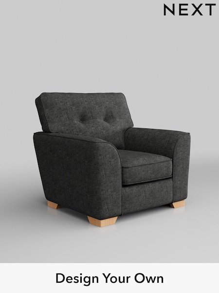Boucle Weave Easy Clean/Charcoal Grey Stamford Buttoned Back (AV0256) | £699