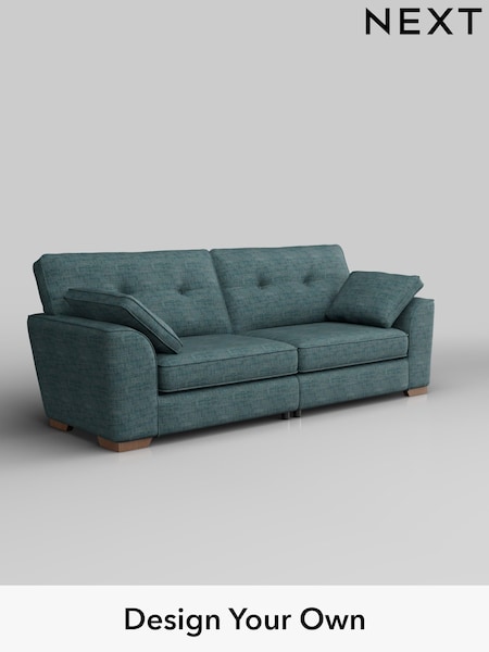 Boucle Weave Easy Clean/Dark Teal Green Stamford Buttoned Back (AV0265) | £1,275