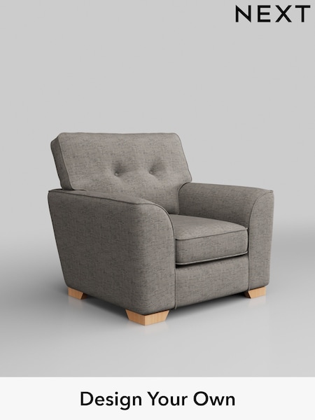 Boucle Weave Easy Clean/Light Dove Grey Stamford Buttoned Back (AV0266) | £699