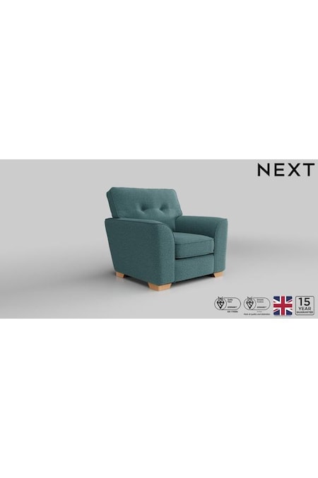 Chunky Chenille/Mid Teal Green Stamford Buttoned Back (AV0280) | £799