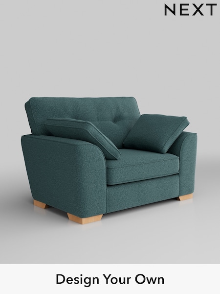 Chunky Chenille/Mid Teal Green Stamford Buttoned Back (AV0280) | £899
