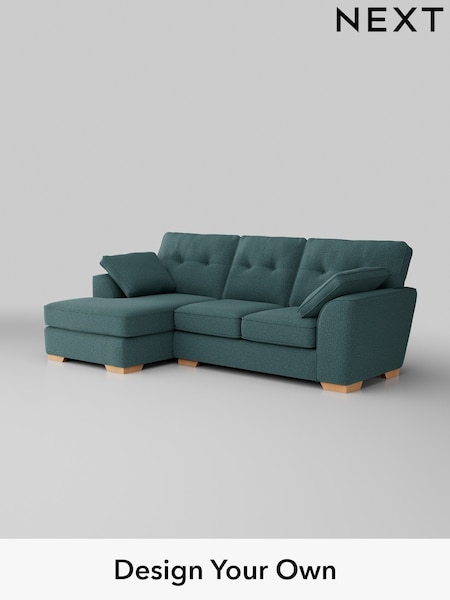 Chunky Chenille/Mid Teal Green Stamford Buttoned Back (AV0280) | £1,875