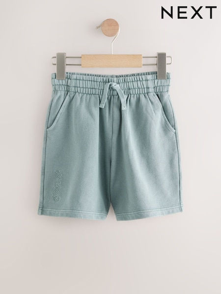Green Washed Subscribe 100% Cotton Shorts (3-16yrs) (AV0339) | £11 - £16