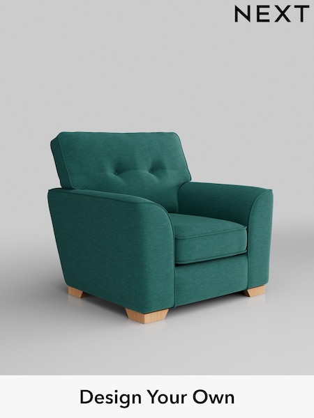 Fine Chenille Easy Clean/Dark Juniper Green Stamford Buttoned Back (AV0341) | £799