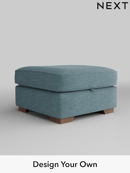 Fine Chenille Easy Clean/Mid Blue Stamford Buttoned Back (AV0348) | £499
