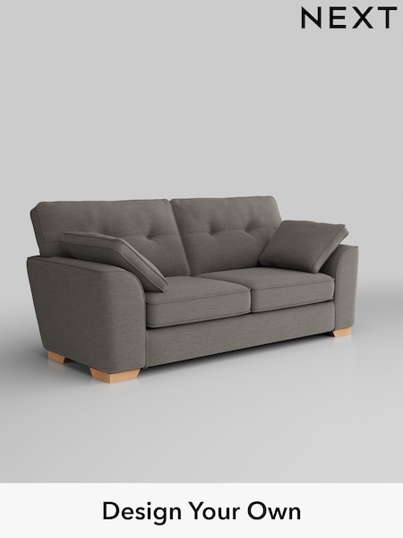 Fine Chenille Easy Clean/Dark Smoke Grey Stamford Buttoned Back (AV0350) | £1,299