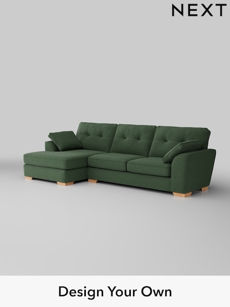 Fine Chenille Easy Clean/Mid Khaki Green Stamford Buttoned Back (AV0352) | £2,025