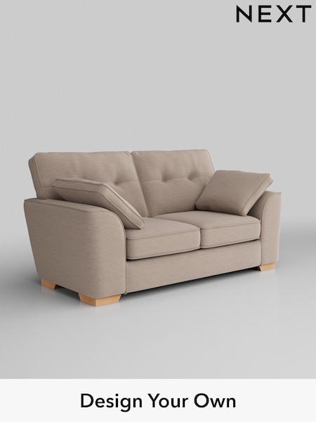 Fine Chenille Easy Clean/Mid Taupe Brown Stamford Buttoned Back (AV0354) | £1,199
