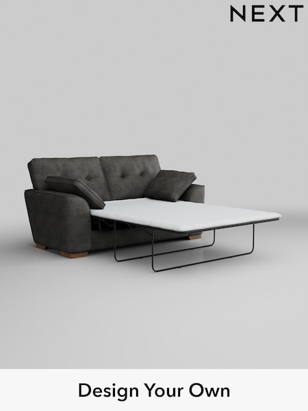 Monza Faux Leather Easy Clean/Dark Grey Stamford Buttoned Back (AV0360) | £1,399