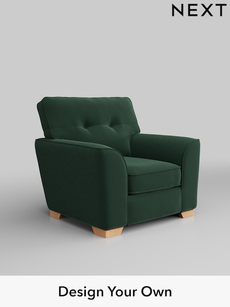 Plush Velvet Easy Clean/Bottle Green Stamford Buttoned Back (AV0404) | £799